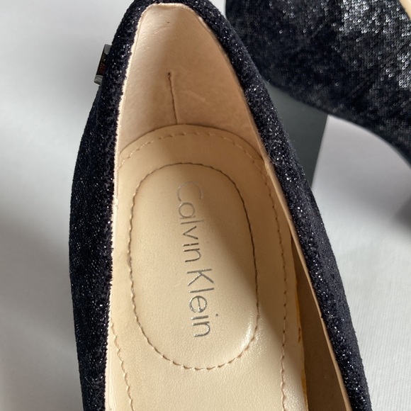 Calvin Klein Elara Black/Silver High Heels Size 6.5 - Picture 8 of 14